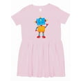 thumbnail image 1 of Inktastic Cute Robot, Colorful Robot, Funny Robot, Robotics Girls Toddler Dress, 1 of 5