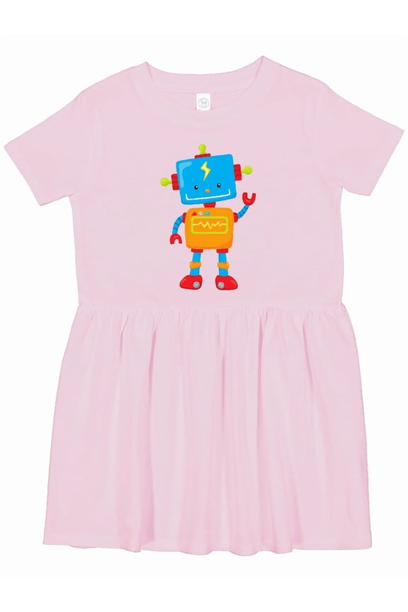 Cute Robot, Colorful Robot, Funny Robot, Robotics Girls Toddler Dress