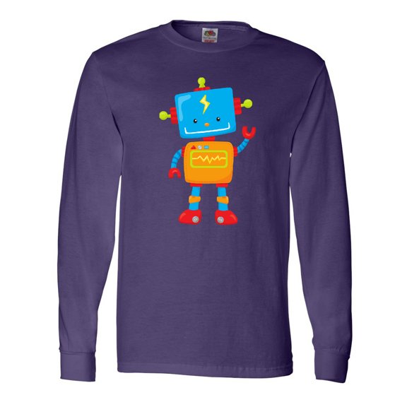 Inktastic Cute Robot, Colorful Robot, Funny Robot, Robotics Long Sleeve T-Shirt