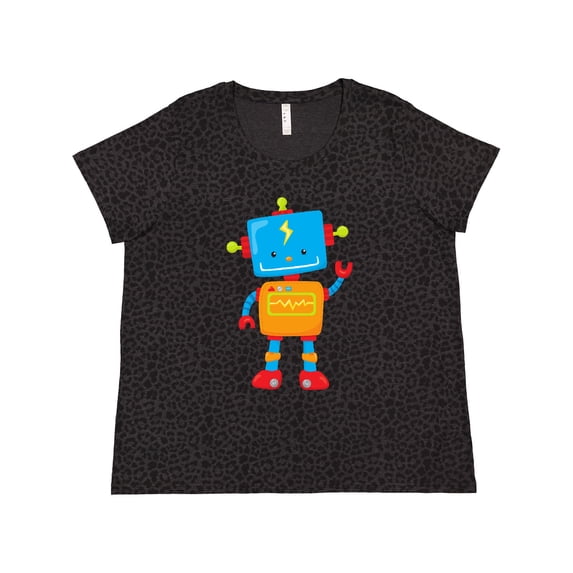 Inktastic Cute Robot, Colorful Robot, Funny Robot, Robotics Women's Plus Size T-Shirt