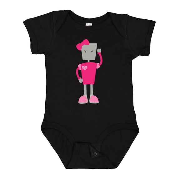 Inktastic Cute Robot, Funny Robot, Girl Robot, Pink Robot Girls Baby Bodysuit