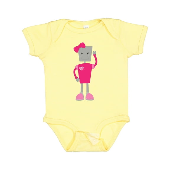 Inktastic Cute Robot, Funny Robot, Girl Robot, Pink Robot Girls Baby Bodysuit