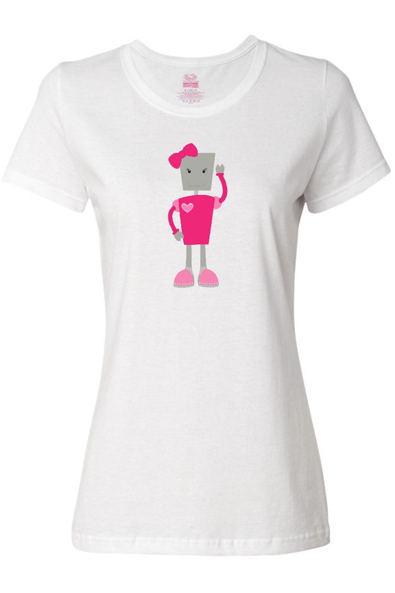 Cute Robot, Funny Robot, Girl Robot, Pink Robot Women's T-Shirt