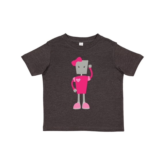 Inktastic Cute Robot, Girl Robot, Pink Robot with Ribbon Girls Toddler T-Shirt