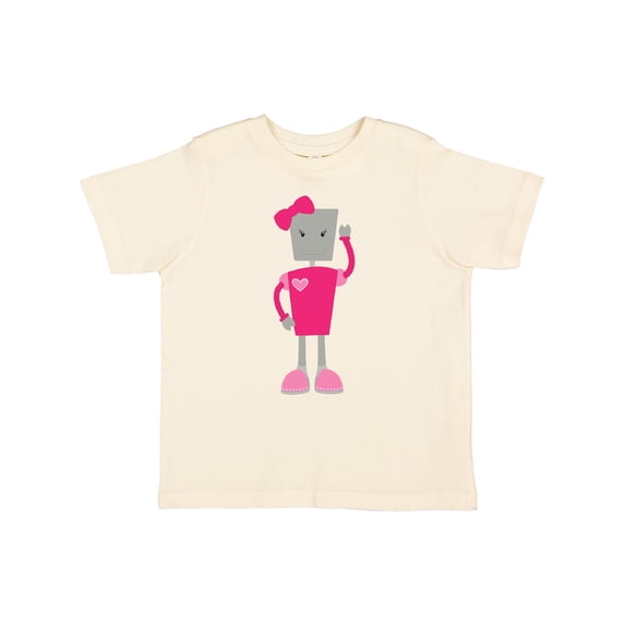 Inktastic Cute Robot, Girl Robot, Pink Robot with Ribbon Girls Toddler T-Shirt