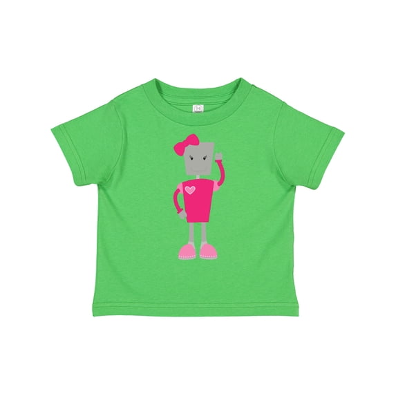 Inktastic Cute Robot, Girl Robot, Pink Robot with Ribbon Girls Toddler T-Shirt