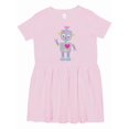 thumbnail image 1 of Inktastic Cute Robot, Purple Robot, Funny Robot, Silly Robot Girls Toddler Dress, 1 of 5