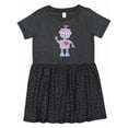 thumbnail image 1 of Inktastic Cute Robot, Purple Robot, Funny Robot, Silly Robot Girls Toddler Dress, 1 of 5