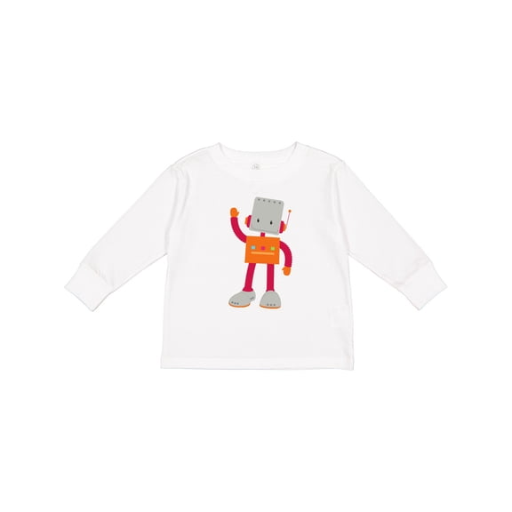 Inktastic Cute Robot, Silly Robot, Funny Robot, Robotics Boys or Girls Long Sleeve Toddler T-Shirt