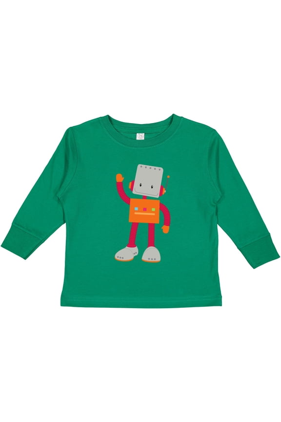 Cute Robot, Silly Robot, Funny Robot, Robotics Boys or Girls Long Sleeve Toddler T-Shirt