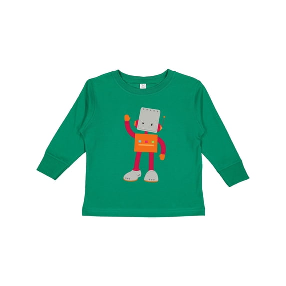 Inktastic Cute Robot, Silly Robot, Funny Robot, Robotics Boys or Girls Long Sleeve Toddler T-Shirt
