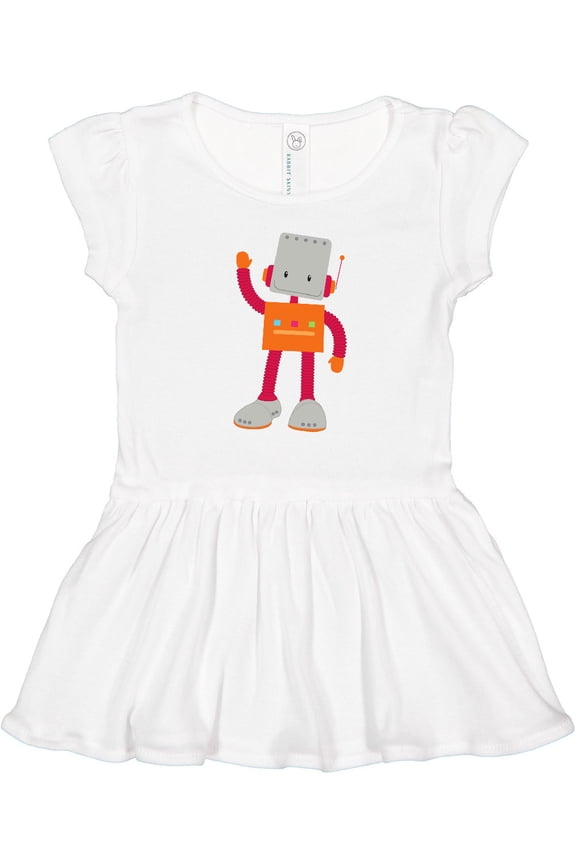 Cute Robot, Silly Robot, Funny Robot, Robotics Girls Toddler Dress
