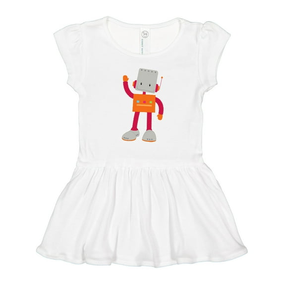 Inktastic Cute Robot, Silly Robot, Funny Robot, Robotics Girls Toddler Dress