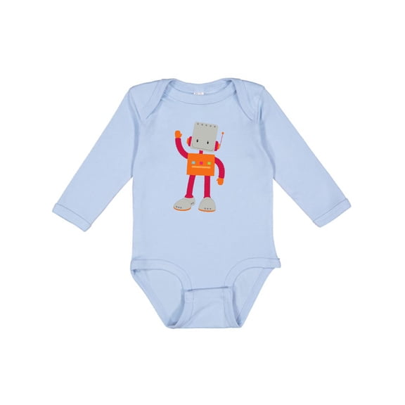 Inktastic Cute Robot, Smiling Robot, Colorful Robot Boys or Girls Long Sleeve Baby Bodysuit