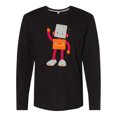 thumbnail image 1 of Inktastic Cute Robot, Smiling Robot, Colorful Robot Long Sleeve T-Shirt, 1 of 5