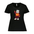 thumbnail image 1 of Inktastic Cute Robot, Smiling Robot, Colorful Robot Women's Plus Size T-Shirt, 1 of 5
