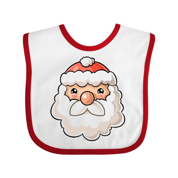 Inktastic Cute Santa Claus Face Boys or Girls Baby Bib