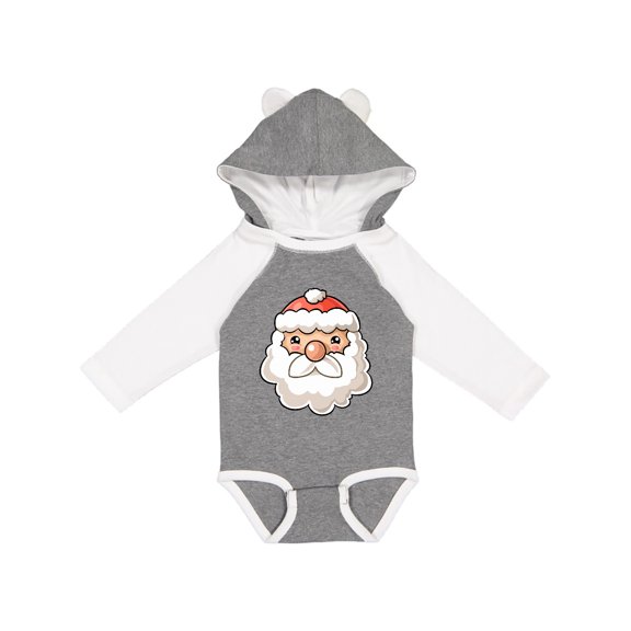 Inktastic Cute Santa Claus Face Boys or Girls Long Sleeve Baby Bodysuit