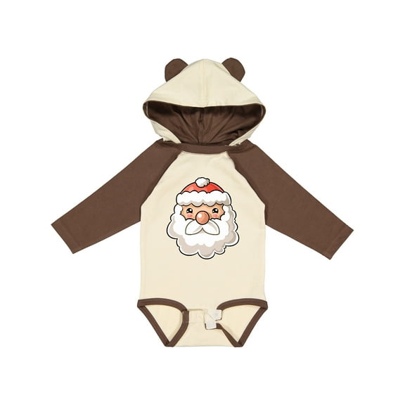 Inktastic Cute Santa Claus Face Boys or Girls Long Sleeve Baby Bodysuit