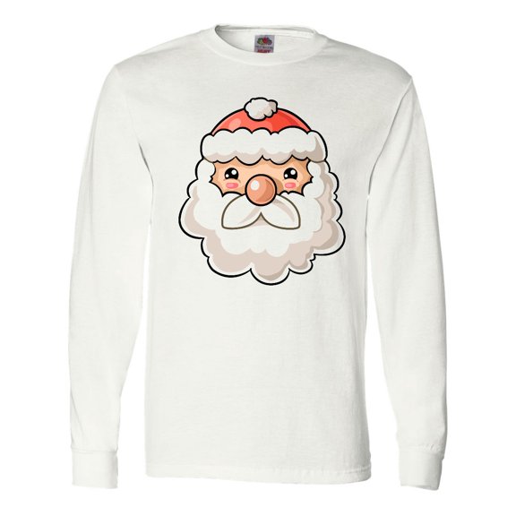 Inktastic Cute Santa Claus Face Long Sleeve T-Shirt