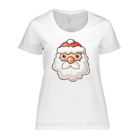 Inktastic Cute Santa Claus Face Women's Plus Size T-Shirt