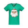 thumbnail image 1 of Inktastic Cute Santa Claus Face Women's V-Neck T-Shirt, 1 of 5