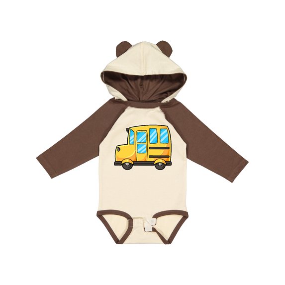Inktastic Cute School Bus Boys or Girls Long Sleeve Baby Bodysuit