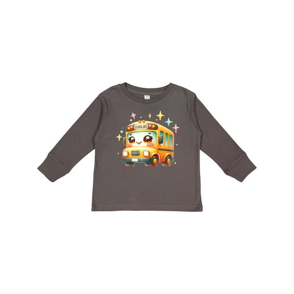 Inktastic Cute School Bus Boys or Girls Long Sleeve Toddler T-Shirt