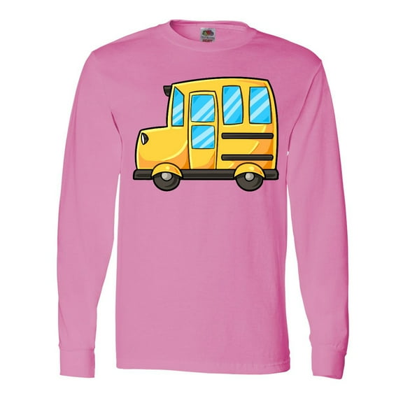 Inktastic Cute School Bus Long Sleeve T-Shirt