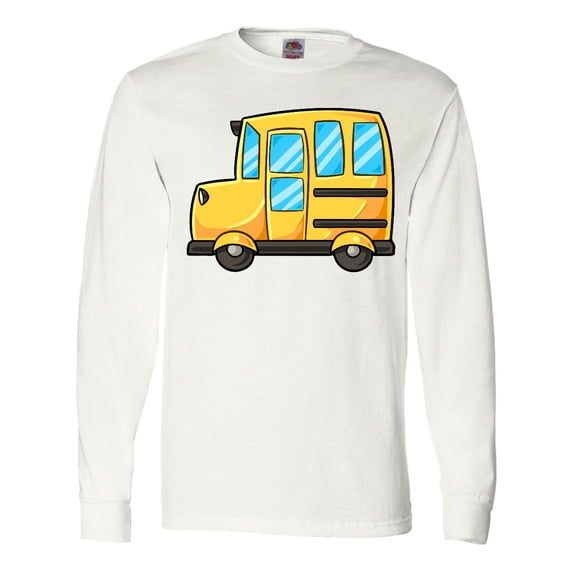 Inktastic Cute School Bus Long Sleeve T-Shirt