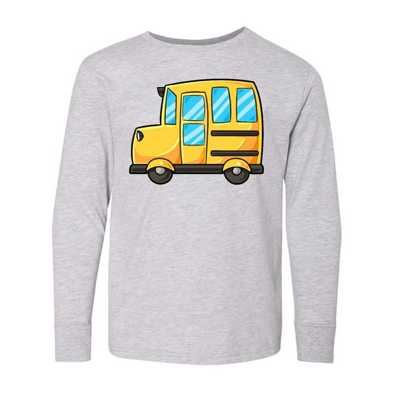Inktastic Cute School Bus Long Sleeve Youth T-Shirt