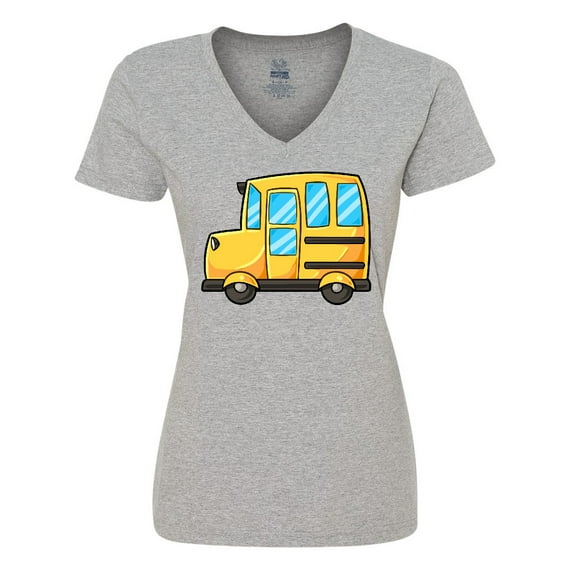Inktastic Cute School Bus Women's V-Neck T-Shirt