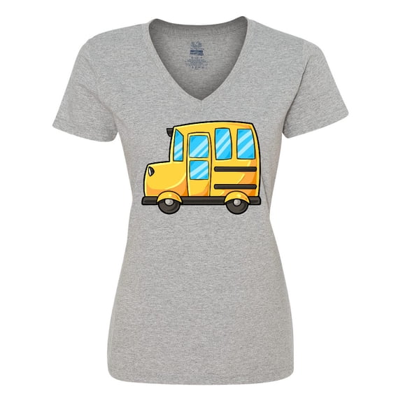 Inktastic Cute School Bus Women's V-Neck T-Shirt