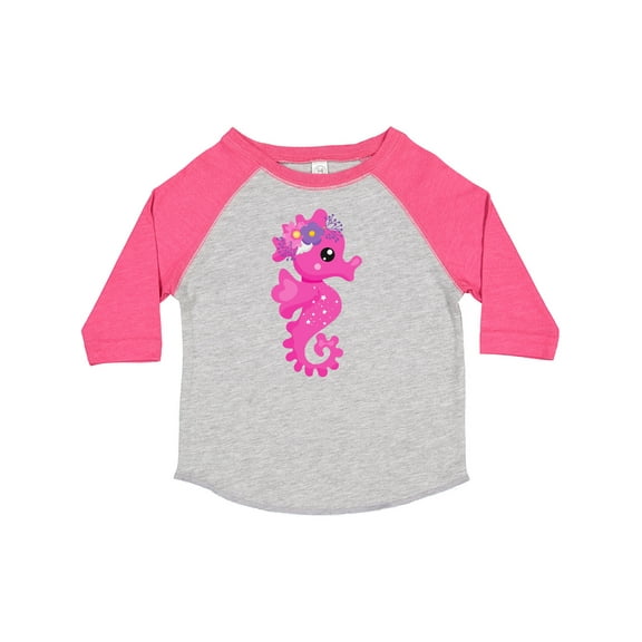 Inktastic Cute Seahorse, Pink Seahorse, Flowers, Seashell Boys or Girls Toddler T-Shirt