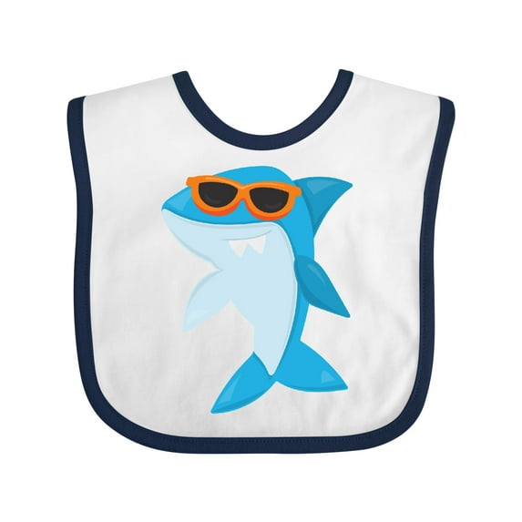 Inktastic Cute Shark, Cool Shark, Shark with Sunglasses Boys or Girls Baby Bib