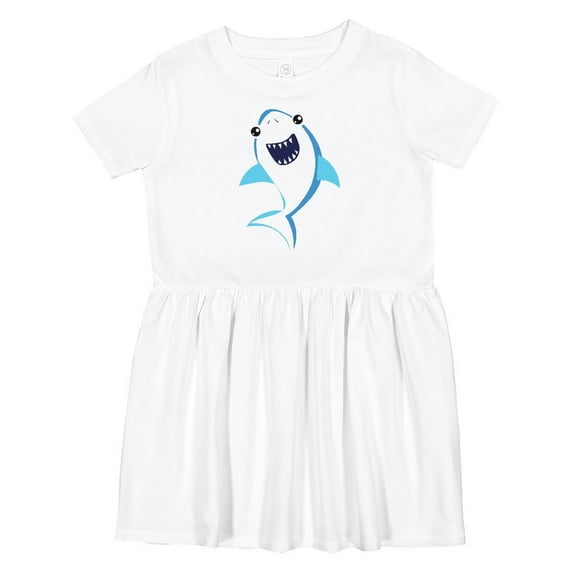 Inktastic Cute Shark, Little Shark, Blue Shark, Sea Animal Girls Toddler Dress