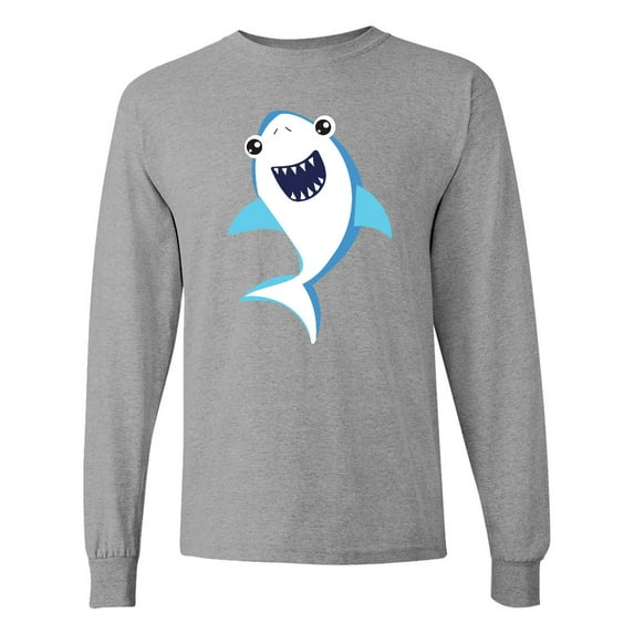 Inktastic Cute Shark, Little Shark, Blue Shark, Sea Animal Long Sleeve T-Shirt