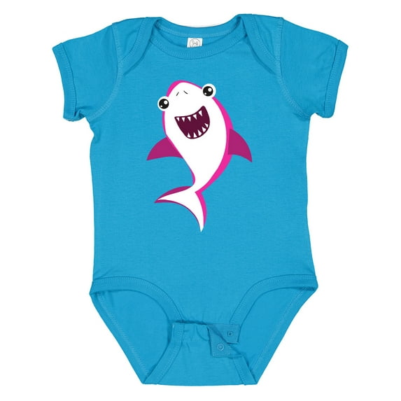 Inktastic Cute Shark, Little Shark, Pink Shark Boys or Girls Baby Bodysuit