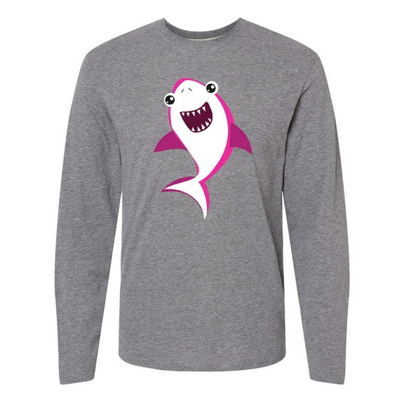 Inktastic Cute Shark, Little Shark, Pink Shark Long Sleeve T-Shirt