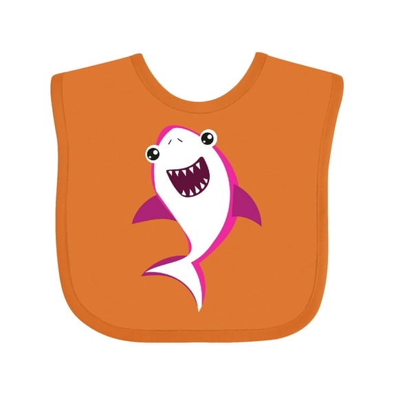 Inktastic Cute Shark, Little Shark, Pink Shark, Sea Animal Boys or Girls Baby Bib