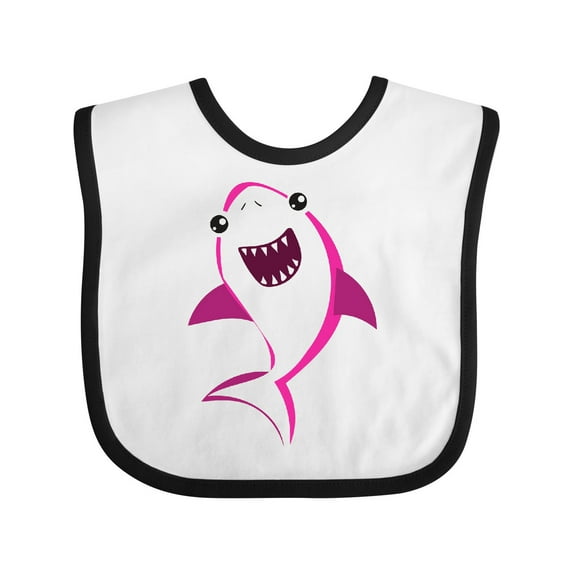 Inktastic Cute Shark, Little Shark, Pink Shark, Sea Animal Boys or Girls Baby Bib