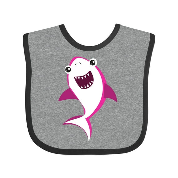 Inktastic Cute Shark, Little Shark, Pink Shark, Sea Animal Boys or Girls Baby Bib