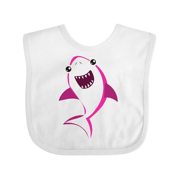 Inktastic Cute Shark, Little Shark, Pink Shark, Sea Animal Boys or Girls Baby Bib