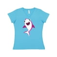 thumbnail image 1 of Inktastic Cute Shark, Little Shark, Pink Shark, Sea Animal Women's V-Neck T-Shirt, 1 of 5