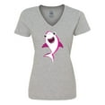 thumbnail image 1 of Inktastic Cute Shark, Little Shark, Pink Shark, Sea Animal Women's V-Neck T-Shirt, 1 of 5