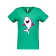 thumbnail image 1 of Inktastic Cute Shark, Little Shark, Pink Shark, Sea Animal Women's V-Neck T-Shirt, 1 of 5