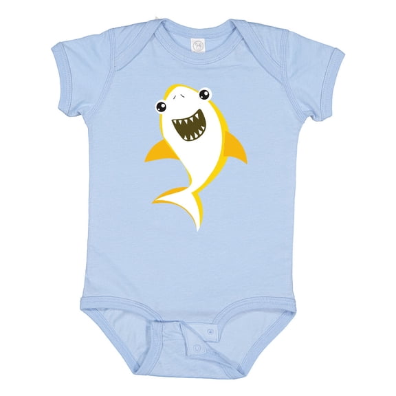 Inktastic Cute Shark, Little Shark, Yellow Shark Boys or Girls Baby Bodysuit