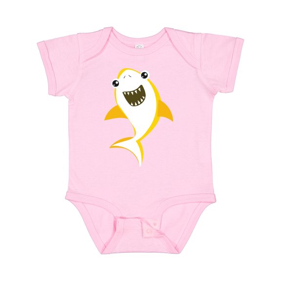 Inktastic Cute Shark, Little Shark, Yellow Shark Boys or Girls Baby Bodysuit