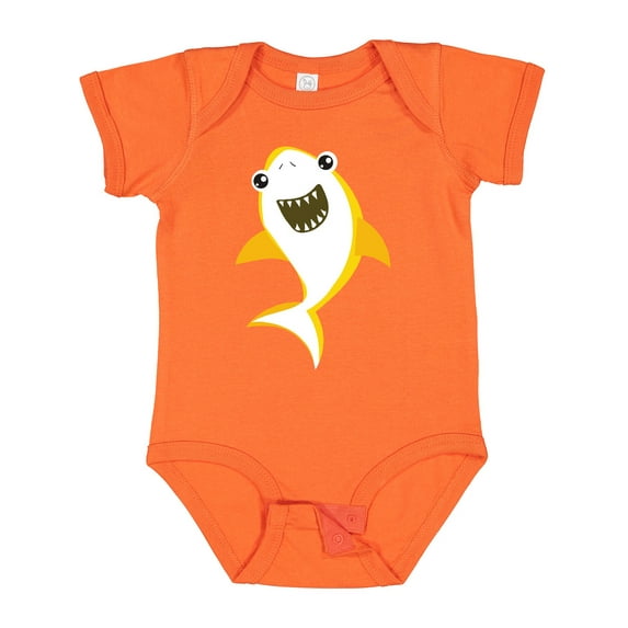 Inktastic Cute Shark, Little Shark, Yellow Shark Boys or Girls Baby Bodysuit