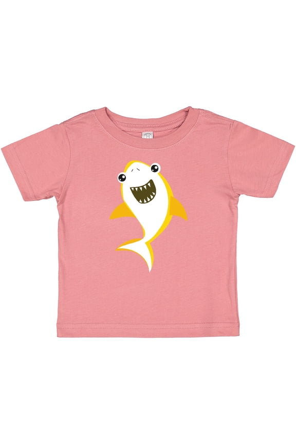 Cute Shark, Little Shark, Yellow Shark Boys or Girls Baby T-Shirt